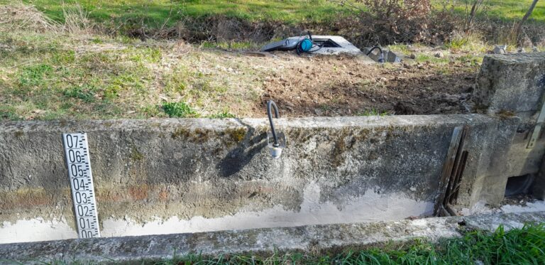 sondes sur canal de St-Martory pour mesures de métrologie