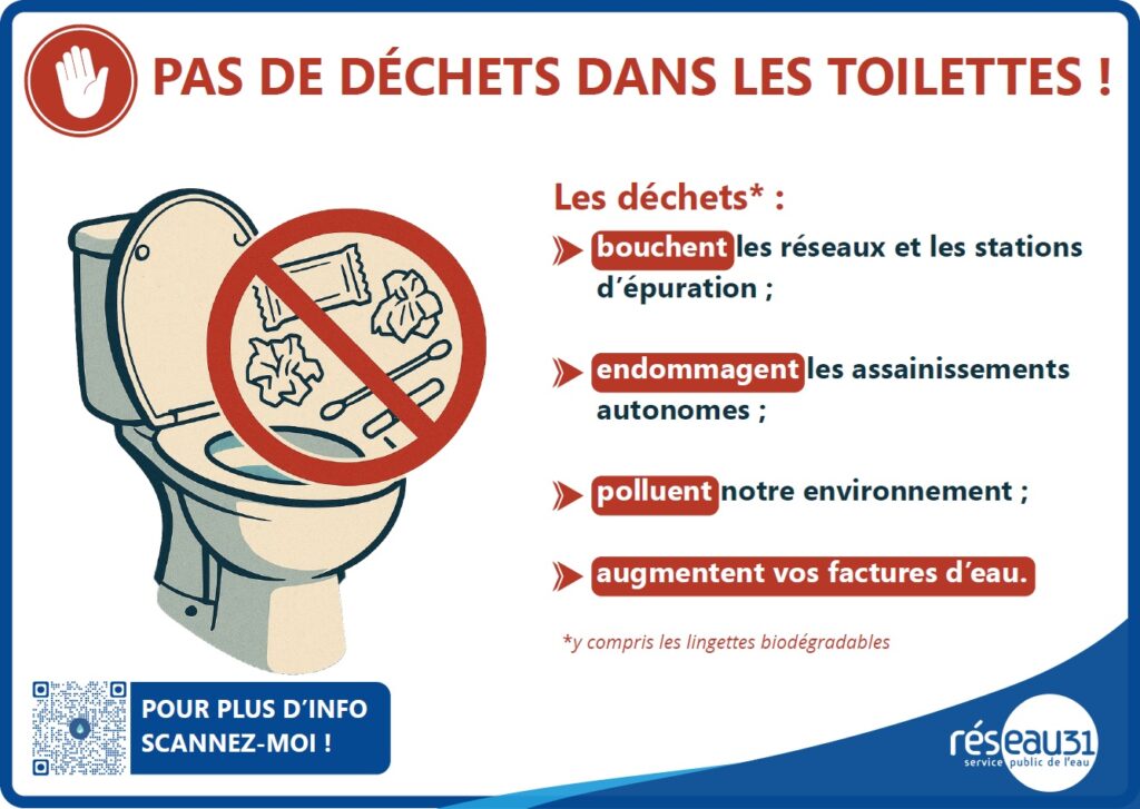 Les lingettes, c'est pas dans les toilettes !