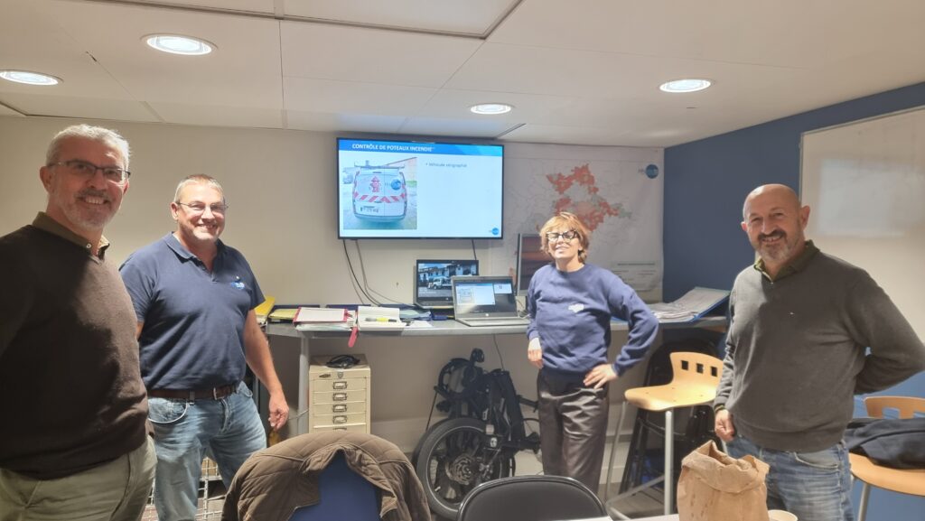 Présentation du périmètre d’intervention du syndicat pour la partie pesée poteaux incendies ainsi que les moyens dédiés.