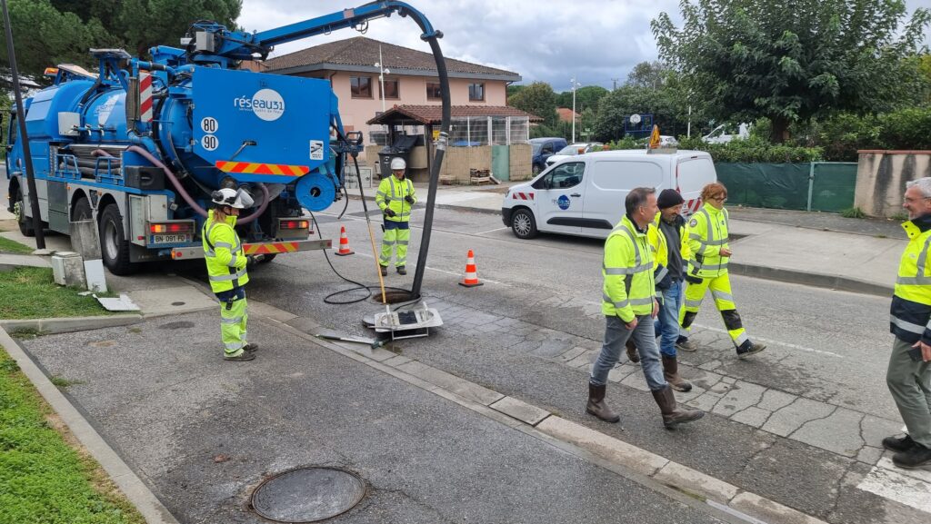 Démonstration d’hydrocurage sur un chantier à Castanet-Tolosan
