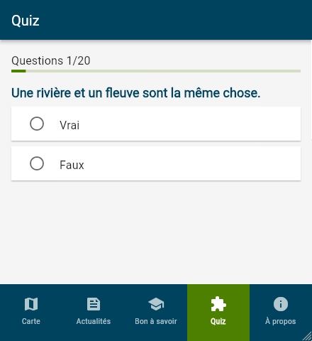 Quiz sur le milieu de l'eau